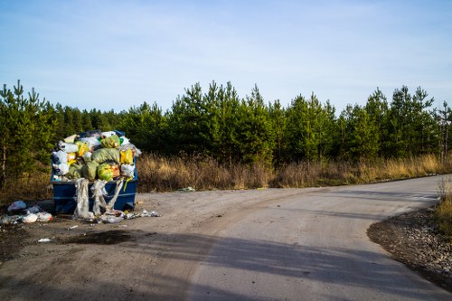 Waste being processed at a recycling facility